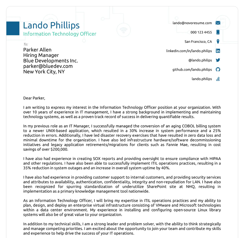 An sample resume from a guy called Lando